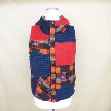 큐브 슈가 보아 안감 패치워크 후드티 베스트