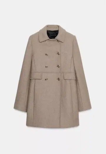 ZARA 울 혼방 숏 기장 더블 브레스트 코트 L 사이즈