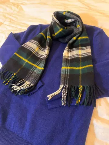 UNIQLO 블루 캐시미어 100% 라운드 스웨터 XL