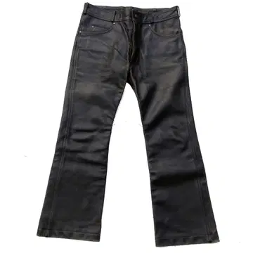 할리데이비슨 가죽 팬츠 부츠컷 플레어 가죽 팬츠 W36인치 블랙 바이크