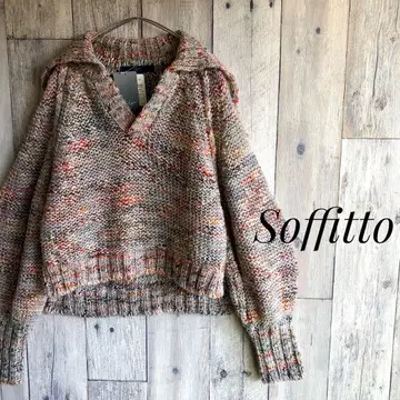 미사용 택 포함 Soffitto 소피토 니트 스웨터 세일러 크롭 기장