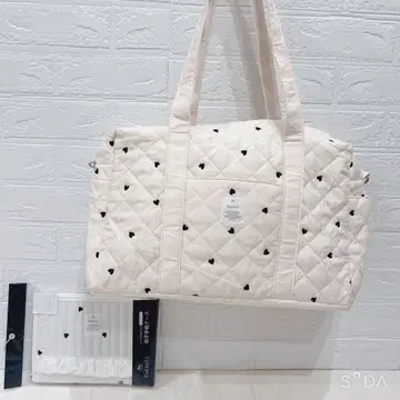 하트 무늬 퀼팅 마더백 모자 수첩 케이스