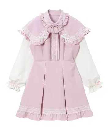 디어마이러브 판초풍 소매 절개 원피스 LL 핑크 미사용 택 포함 유메텐보