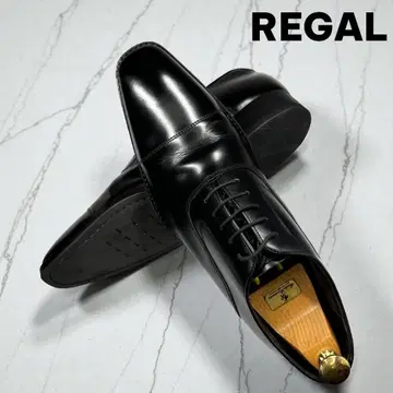 새상품급 REGAL 스트레이트 팁 블랙 25.5 10JR 비즈니스 슈즈