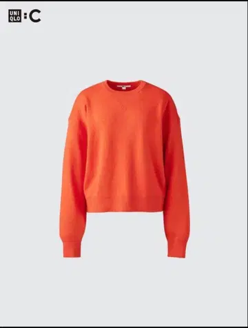 UNIQLOC 스무스 코튼 크루넥 스웨터 오렌지 XL 새상품급