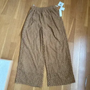 qout 택 포함 테이프 리본 전체 밴딩 팬츠