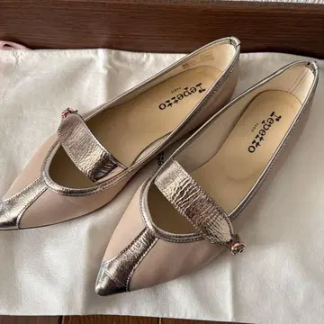 새상품급 Repetto 핑크 베이지 실버 발레 슈즈