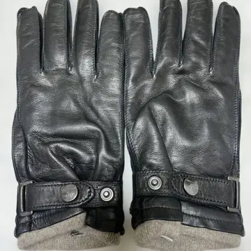 Gloves FRATELLI FORI 블랙 가죽 장갑 남성용