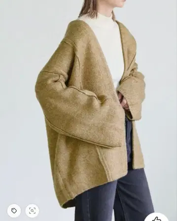 셀렉 모카 오버 사이즈 니트 코트 브라운 F