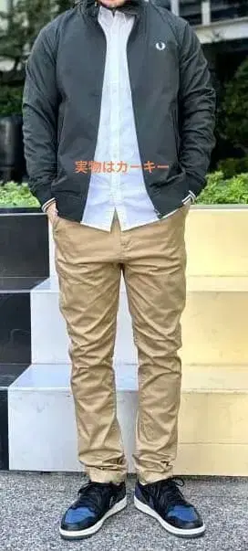 BEAMS 빔즈 스트레치 테이퍼드 치노 팬츠 카키 M 사이즈 상태 좋음