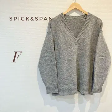 스픽앤스팬 루즈핏 쉘 스웨터 그레이 프리