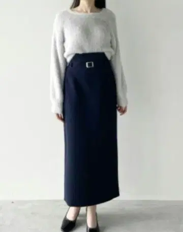 릴리안 캐럿 로우 벨트 타이트 스커트