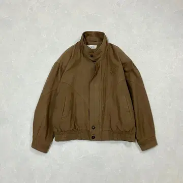 분위기 스윙탑 해링턴 자켓 안감 올 패턴 자수 브라운