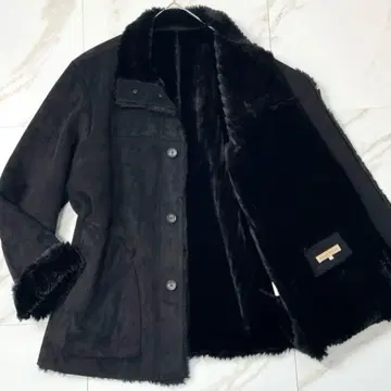 컨디션 최상 빈티지 에코 무스탕 자켓 코트 보아 안감 두툼 블랙 XL