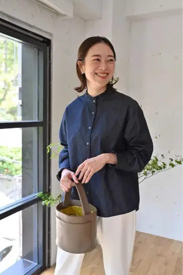 반슈 직조 프릴 블라우스