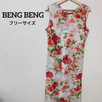 새상품급 BENG BENG 플라워 프린트 슬리브리스 원피스