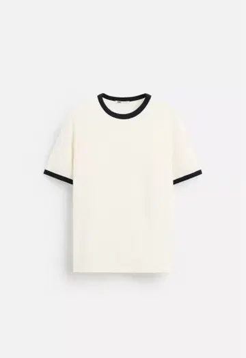 ZARA 대비 리브 베이직 반팔 티셔츠