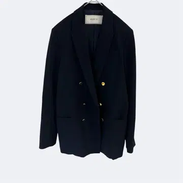 루즈비프 네이비 더블 테일러드 자켓 골드 버튼