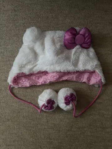 헬로키티 복슬복슬 모자