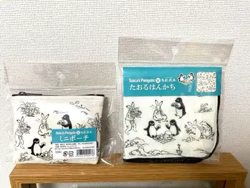 펭귄 Suica x 조수기화 손수건과 미니 파우치