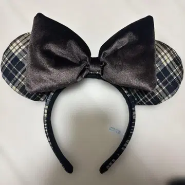 디즈니 미니 머리띠 체크 무늬