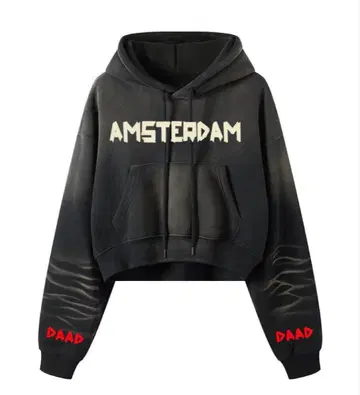 [ DAAD AMSTERDAM ] 크롭 후디 Tape 로고 사이즈 L