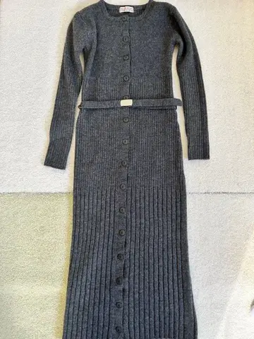 빈티지 SERT TES DESSERT 그레이 니트 롱 원피스