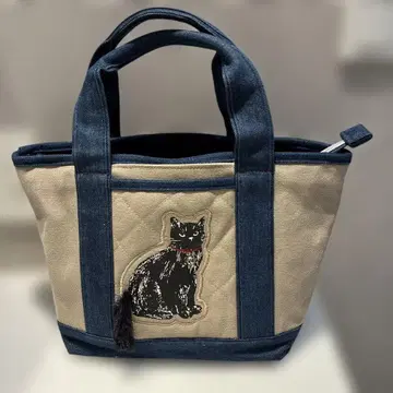 쿠스구루 재팬 검은 고양이 무슈군 캔버스 토트백