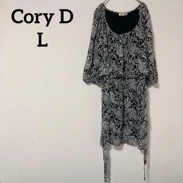 가격 인하 환영 Cory D [ L ] 페이즐리 무늬 원피스 블랙