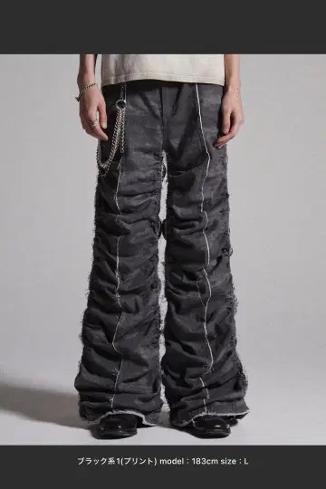 GRANCY 셔링 데미지 디자인 코튼 팬츠