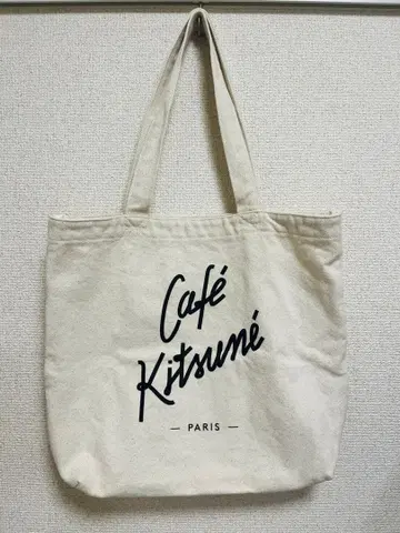 카페 여우 로고 토트백 아이보리