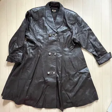 JUNOJOURNEE 빈티지 가죽 자켓 코트 개더 가죽