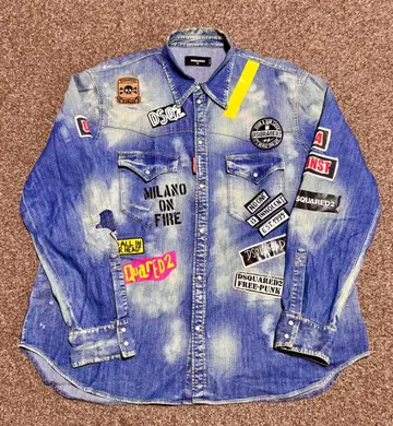 DSQUARE 크 패치 데님 셔츠 52