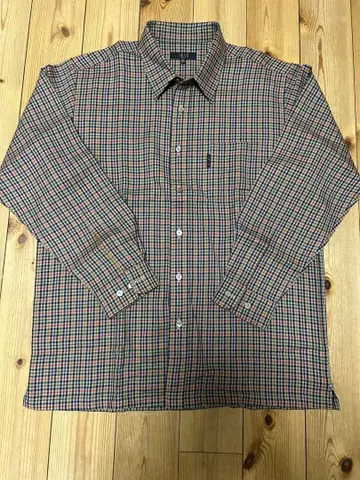 DAKS 남성용 하우스 체크 긴팔 셔츠 M 사이즈