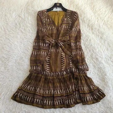 새상품급 L 다이앤 폰 파스텐버그 원피스 시어 허리 리본