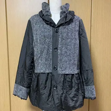 리버서블 후드 다크 브라운, 그레이 콤비 자켓