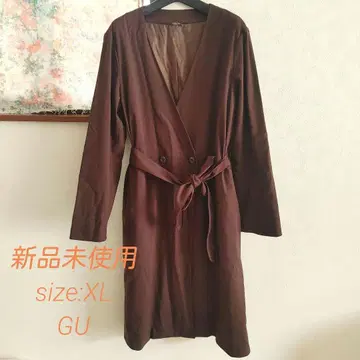 새상품 다크 브라운 브라운 노카라 롱 코트 가을/겨울 GU 지유