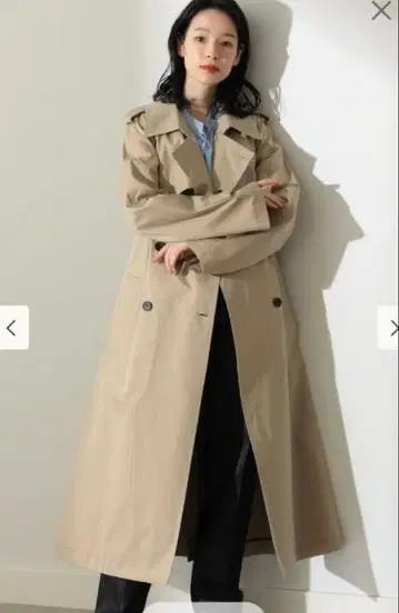 빔즈 코튼 샴브레이 트렌치코트