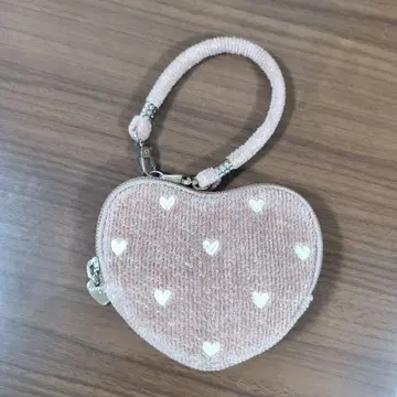 미사용 LOVERARY BY FEILER 라브러리 하트 파우치 베이지