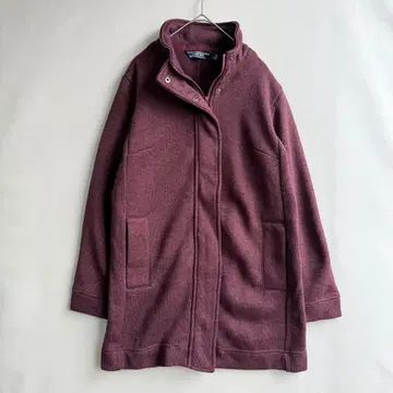 랜즈엔드 여성용 니트 자켓 스탠드넥 M 팥색