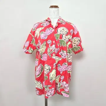 SUNDAY ROSS 후르츠 패턴 반팔 파자마 셔츠 면 (M) 룸웨어