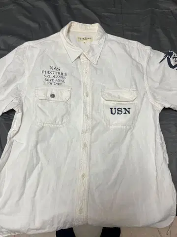 TYPE BLUE USN 반팔 셔츠 L 화이트