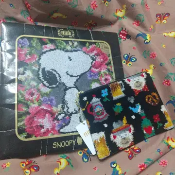 하자 있음 새상품 페이 페이러 스누피 파우치 손수건