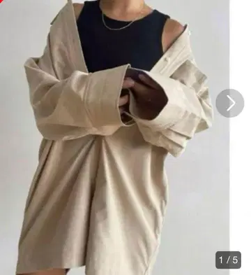 SEA ROOM LYNN 베이지 오버롤