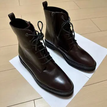 GRISE 브라운 천연 가죽 부츠