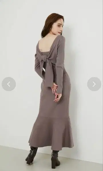 rienda 2WAY 타이 니트 머메이드 원피스