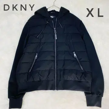 즉시 발송 DKNY 블랙 후드 부착 패딩 자켓 XL 블랙 아우터 코트