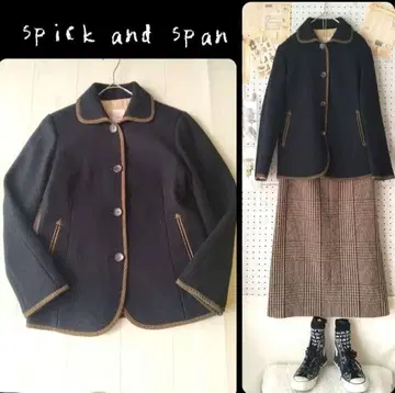 새상품급 스픽 앤 스팬 압축 울 파이핑 자켓