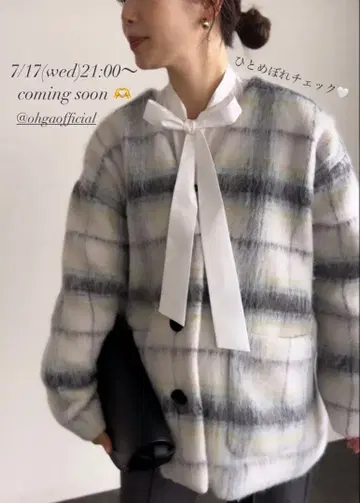 ohga 코디건 체크 무늬