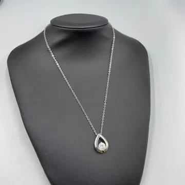 24 NHstainless steel 눈물형 크리스탈 목걸이